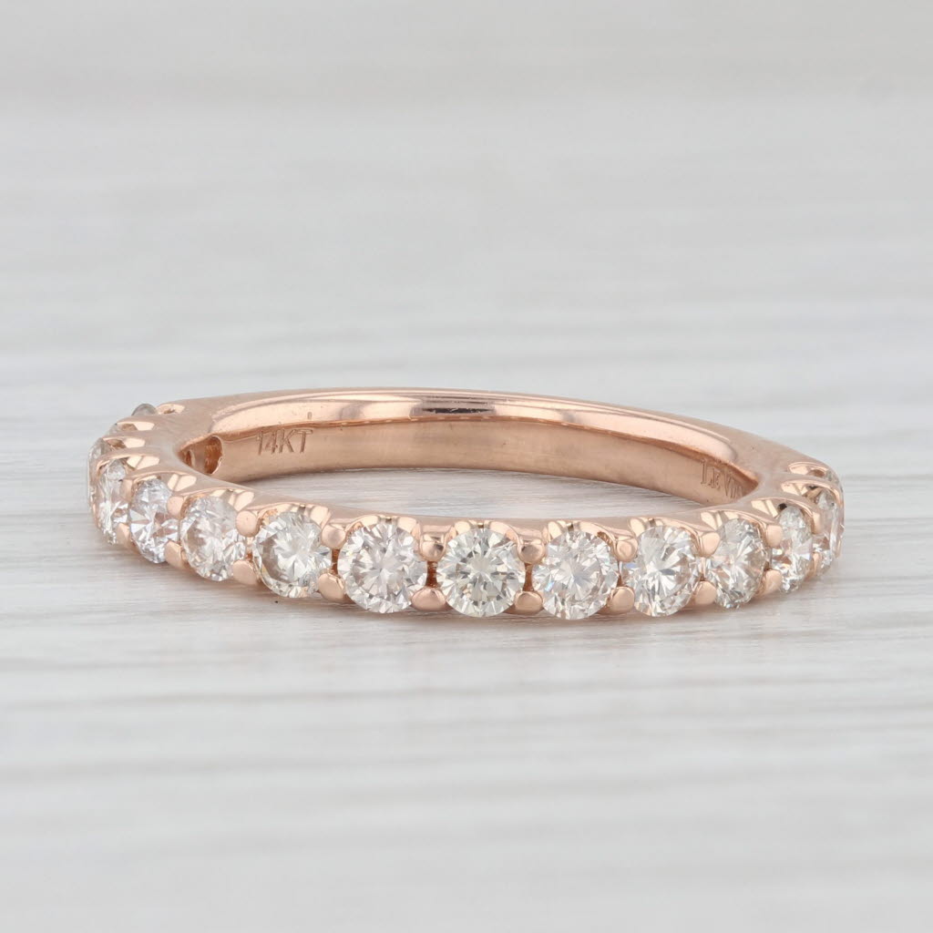 Light Gray Le Vian 0.90ctw Diamond Wedding Band Stackable Anniversary Ring 14k Rose Gold