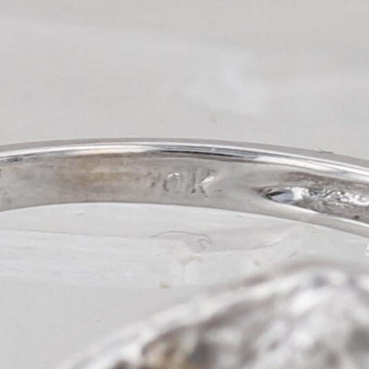 0.52ctw Champagne Diamond Cluster Halo Ring 10k White Gold Engagement Size 7