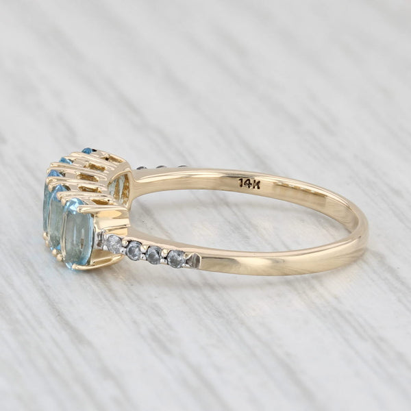 1.04ctw Aquamarine Diamond Ring 14k Yellow Gold Size 7