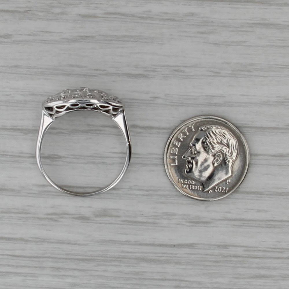 Vintage 0.22ctw Diamond Ring 14k White Gold Size 7.5