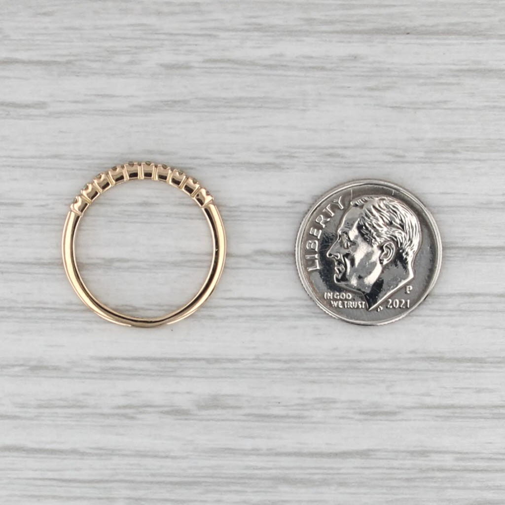 Diamond Wedding Band 14k Yellow Gold Stackable Size 6 Ring