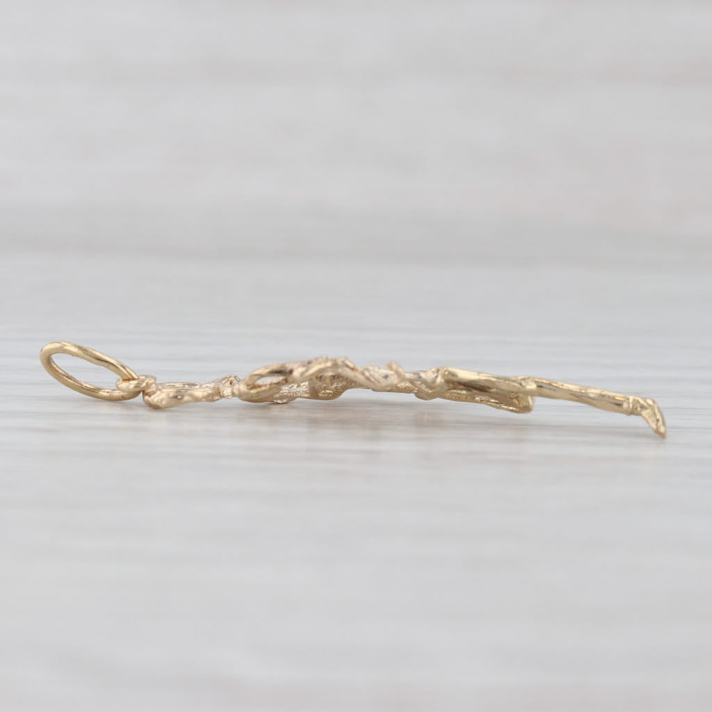 Light Gray Race Runner Pendant Heart Bib 14k Yellow Gold Running Figure