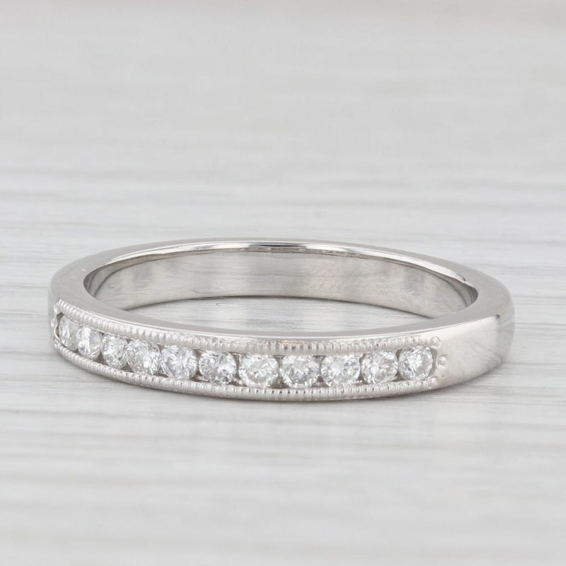 0.25ctw Diamond Wedding Band 900 Platinum Stackable Anniversary Ring Size 7.25