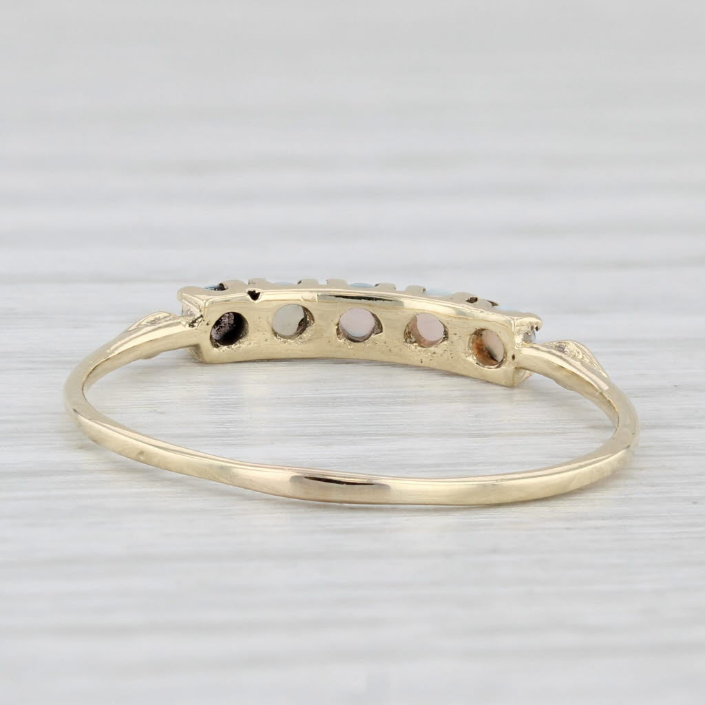 Light Gray Vintage Opal Ring 10k Yellow Gold Size 9.5 Stackable