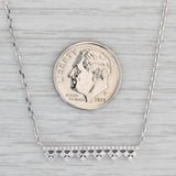 New 0.25ctw Diamond Bar Pendant Necklace 14k White Gold 17.25-18.25" Cable Chain