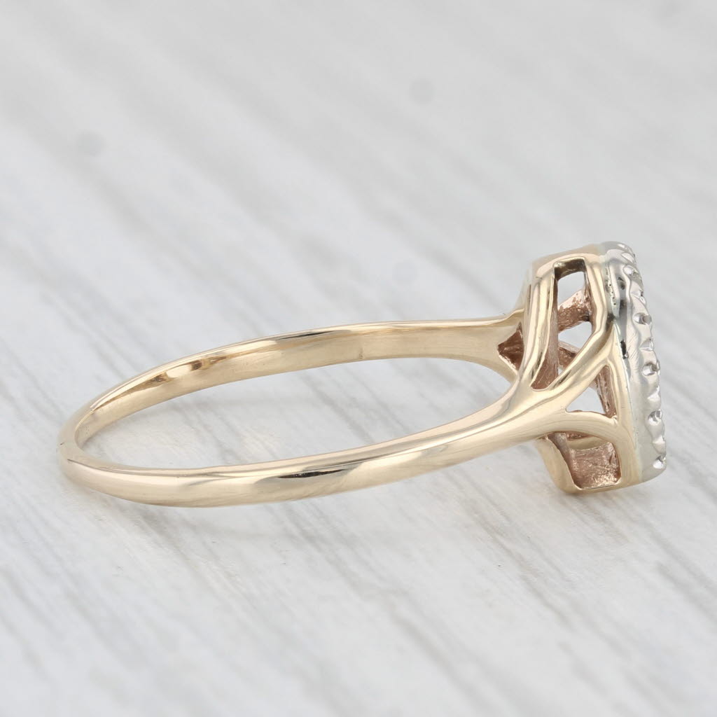 Light Gray Diamond Horseshoe Ring 10k Yellow Gold Size 8.25 Western Luck