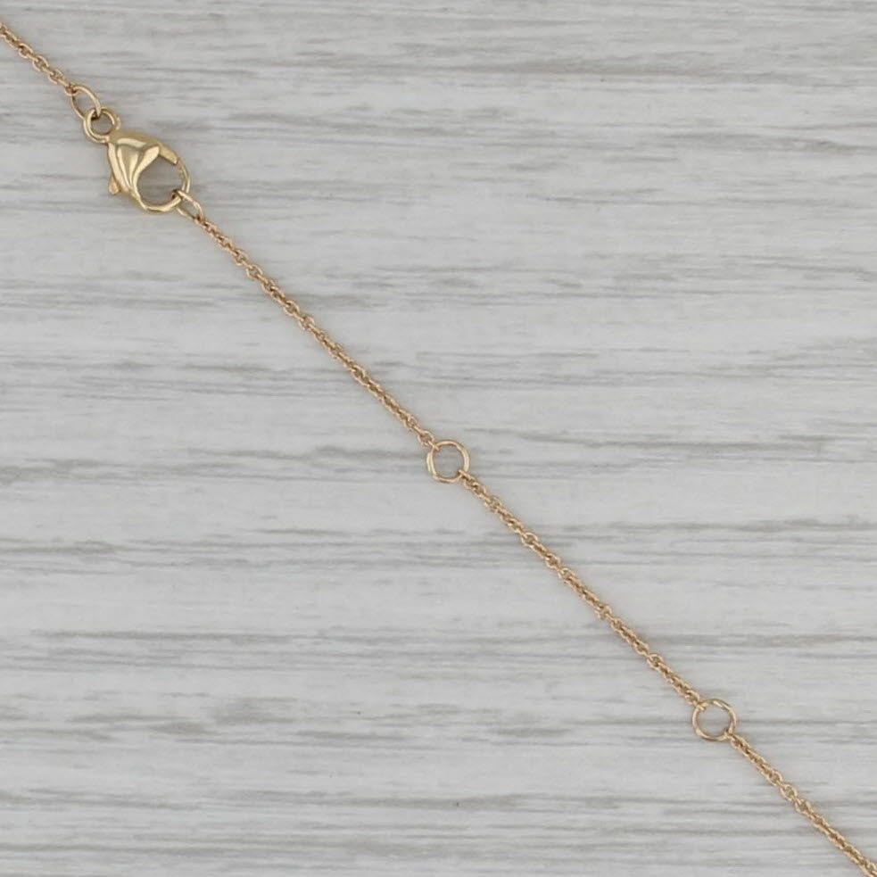 New 0.10ctw Diamond Halo Engravable Pendant Necklace 14k Yellow Gold Cable Chain