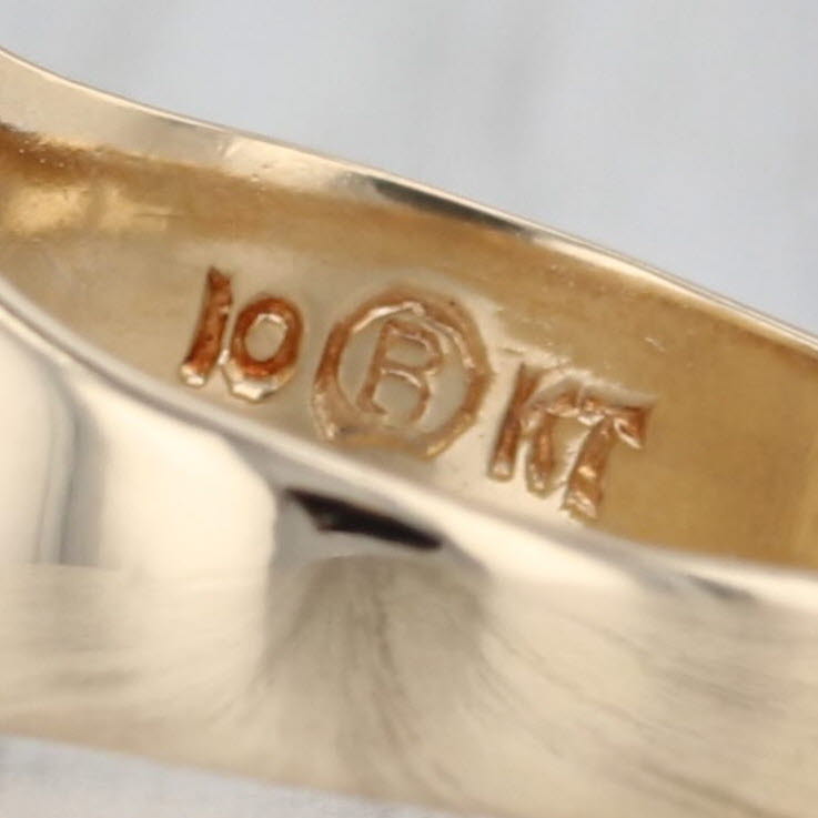 Vintage Engravable Signet Ring 10k Yellow Gold Size 8.25