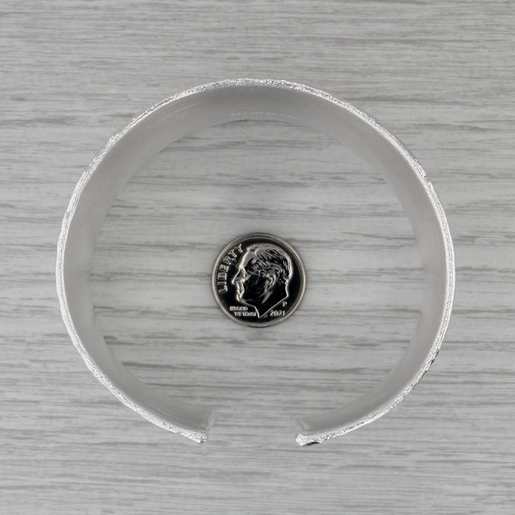Milor Italy Brushed Silver Cuff Bracelet Sterling Statement 7.5" 41mm