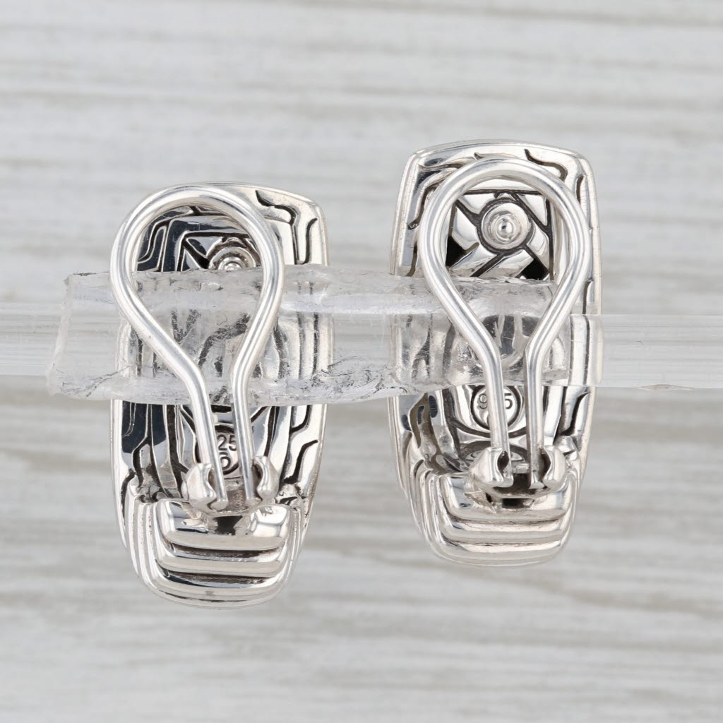 John Hardy Bedeg Earrings Sterling Silver Clip On Omega Back Drops