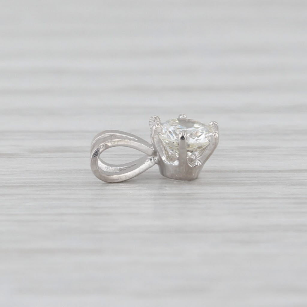 New 0.29ct Diamond Solitaire Pendant 14k White Gold 6 Prong Small Round Drop