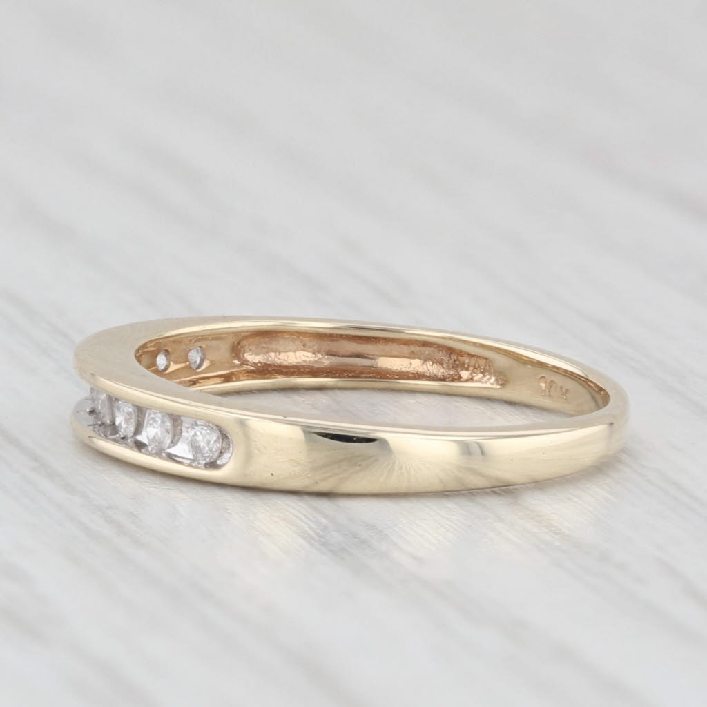 Light Gray Diamond Wedding Band 14k Yellow Gold Size 4 Ring Stackable Anniversary