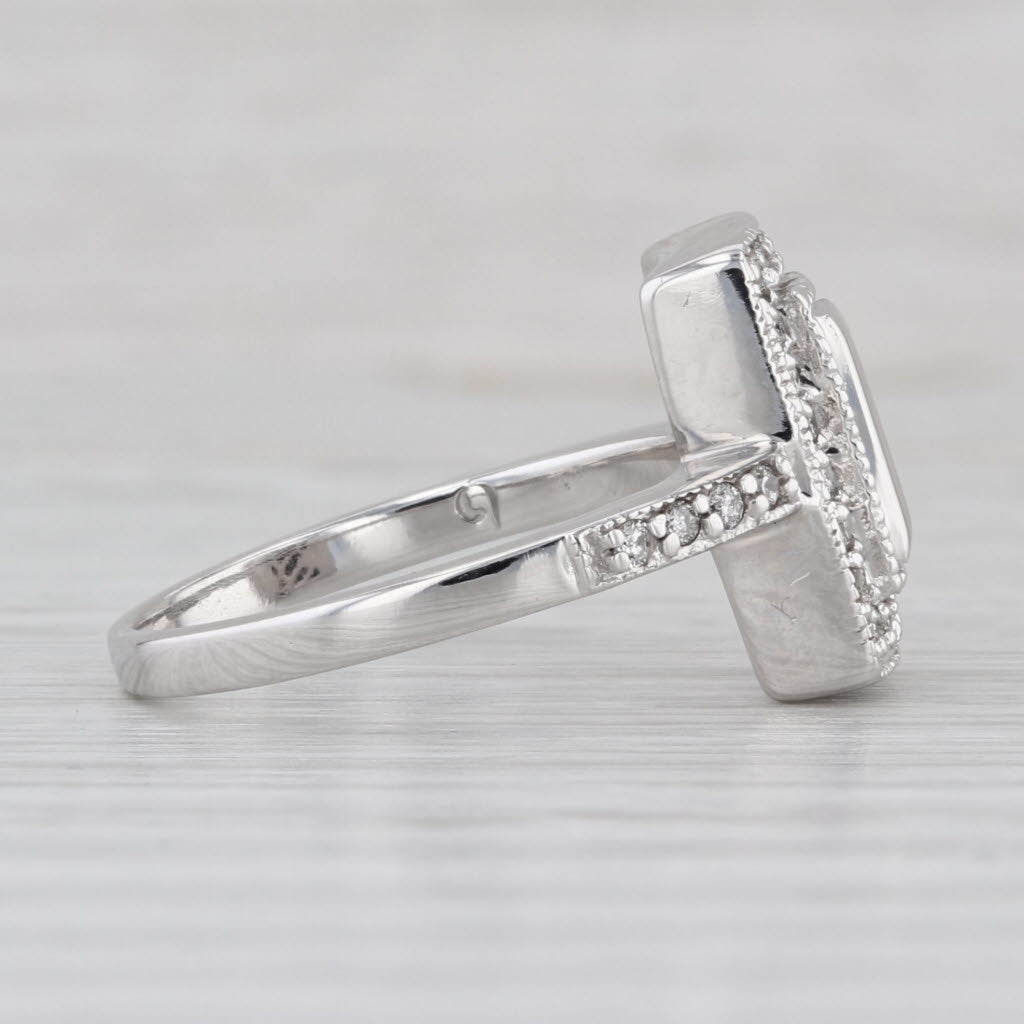 0.35ctw Diamond Halo Ring 14k White Gold Size 7