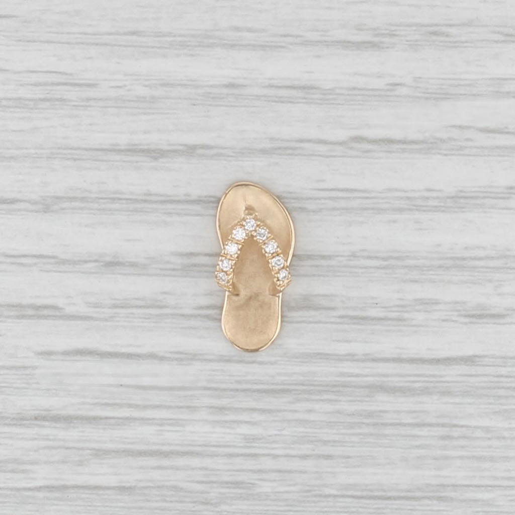 Na Hoku Flip Flop Pendant Diamond 14k Yellow Gold Hawaiian Charm