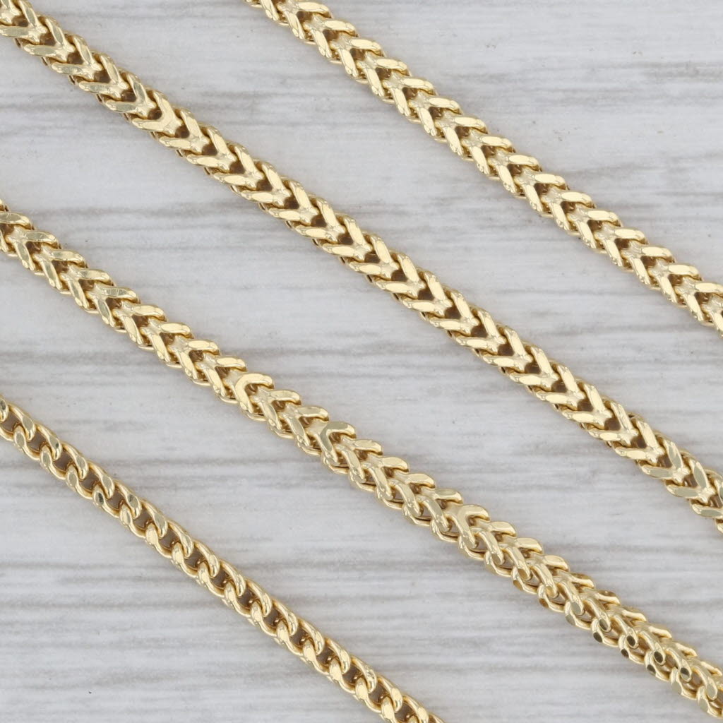 Gray New Wheat Chain Necklace 10k Yellow Gold 24" 2.3mm