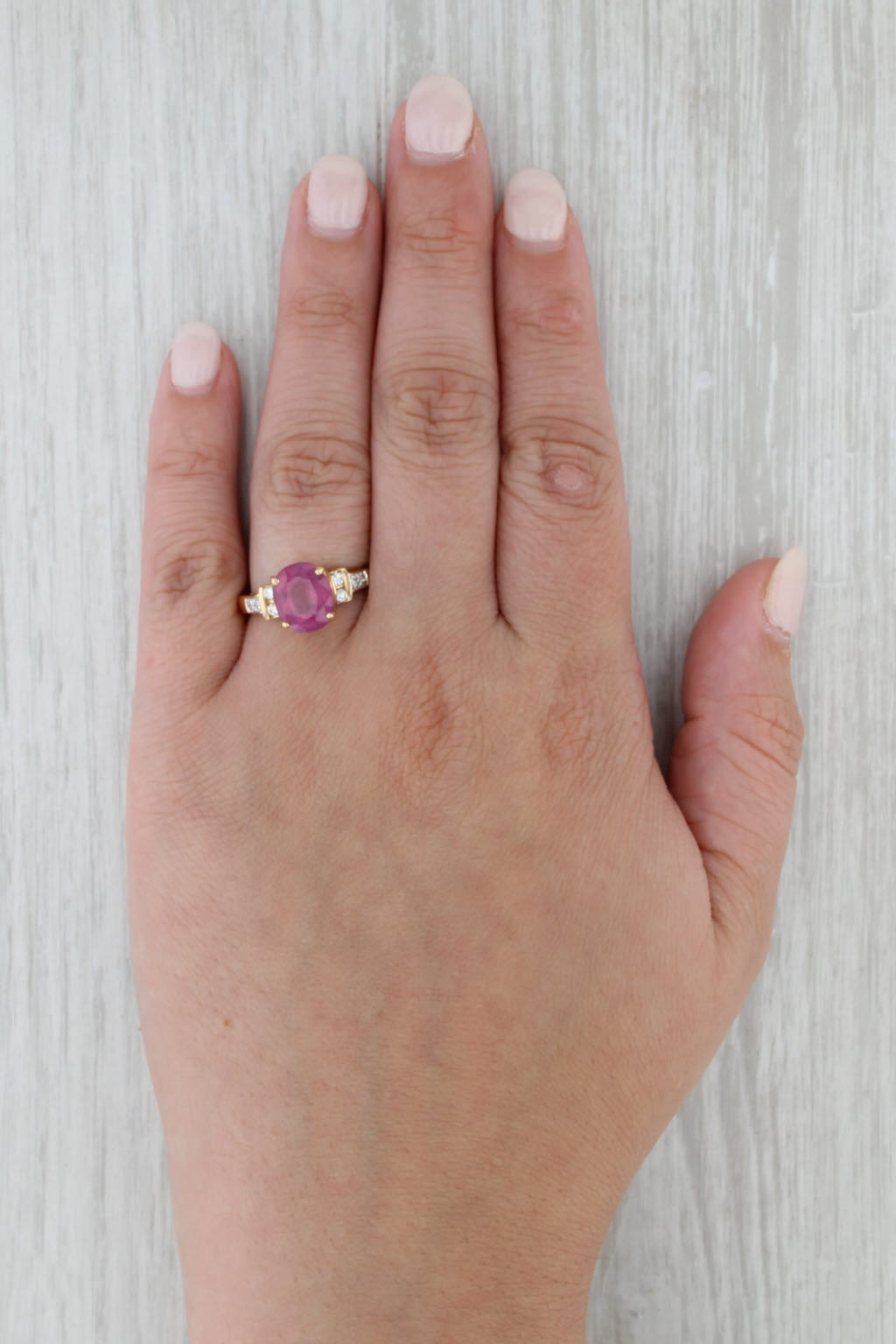 4.14ctw Oval Ruby Diamond Ring 18k Yellow Gold Size 7.75