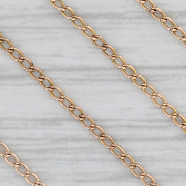 Vintage Onyx Diamond Floral Pendant Necklace 10k Yellow Gold 16.5" Curb Chain