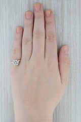 Vintage 0.70ctw Diamond Cluster Ring 14k White Yellow Gold Size 6.75 Engagement