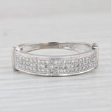 0.15ctw Diamond Wedding Band 10k White Gold Stackable Anniversary Ring Size 6
