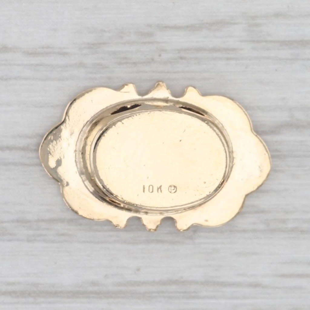 Light Gray Vintage Engraved Initial S Diamond Slide Bracelet Charm 10k Yellow Gold