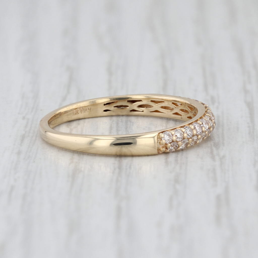 Le Vian Champagne Diamond Wedding Band 14k Gold Stackable Anniversary Ring