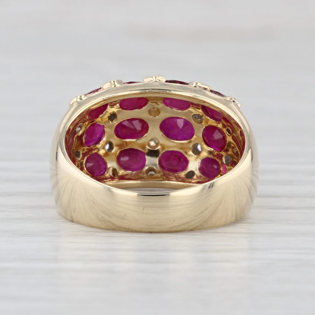 5.97ctw Ruby Diamond Domed Ring 14k Yellow Gold Size 8.25 Cocktail