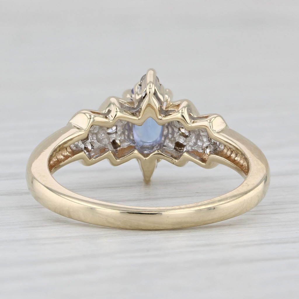 Light Gray 0.57ctw Tanzanite Diamond Ring 10k Yellow Gold Size 6.25