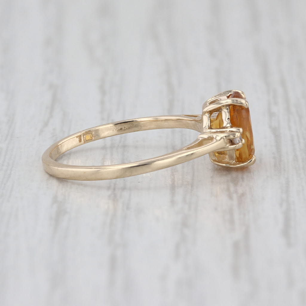 1.15ctw Oval Citrine Diamond Ring 10k Yellow Gold Size 6.25