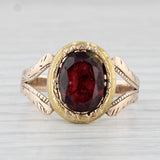 Antique Victorian 1.35ct Garnet Ring Oval Solitaire Size 6
