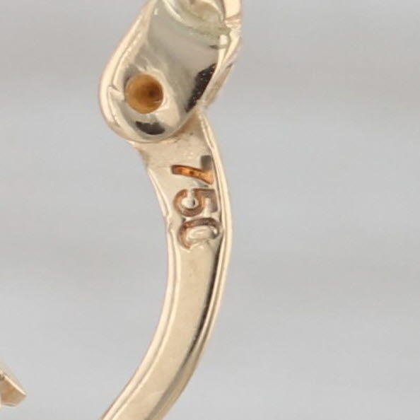 Small Triangle Hoop Earrings 18k Yellow Gold Snap Top Hoops