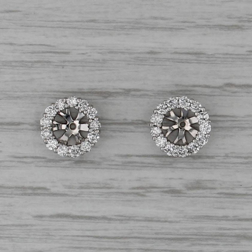 0.75ctw Diamond Earring Enhancers 14k White Gold for Stud Earrings