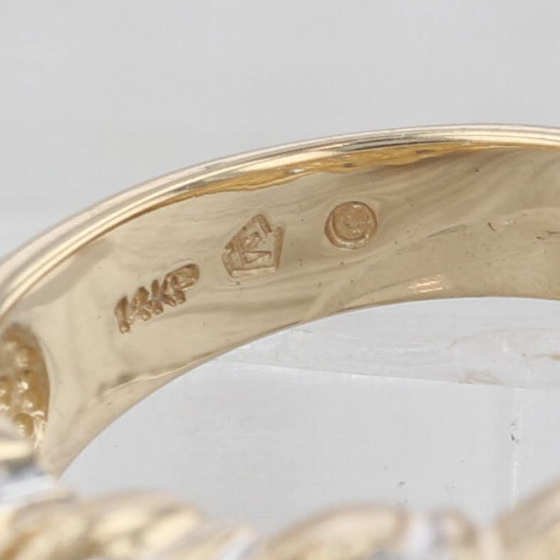 Light Gray 0.77ctw Diamond Rows Ring 14k Yellow Gold Size 5