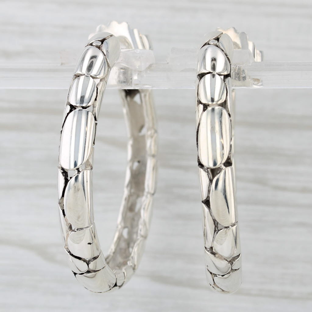 Light Gray John Hardy Kali Hoop Earrings Sterling Silver Round Hoops