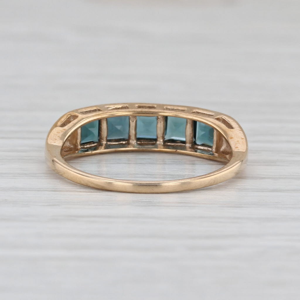 1.05ctw Indicolite Tourmaline Ring 10k Gold Size 7 COA Jacque Christie Stackable
