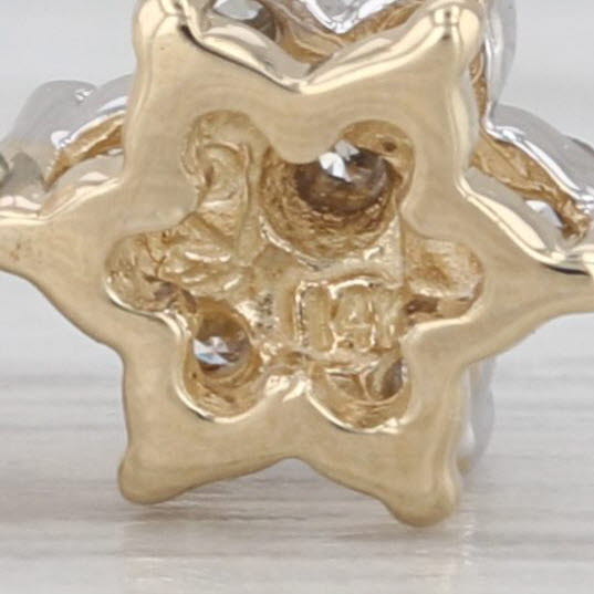 Cultured Pearl Diamond Star Pendant 14k Yellow Gold Small Drop