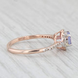1ctw Round Tanzanite Diamond Halo Ring 10k Rose Gold Size 7.5 Engagement