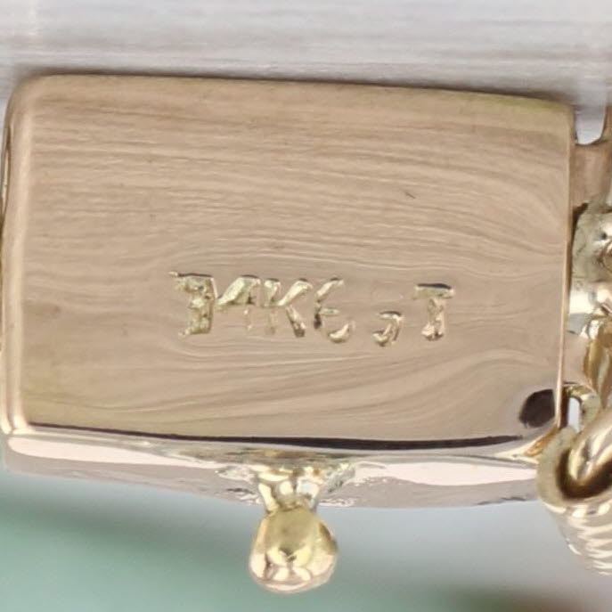 Linked Jadeite Jade Tube Bead Necklace 14k Yellow Gold 18.75" 4mm