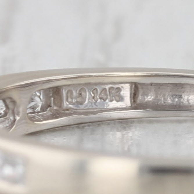 0.35ctw Diamond Wedding Band 14k White Gold Size 7 Stackable Anniversary Ring