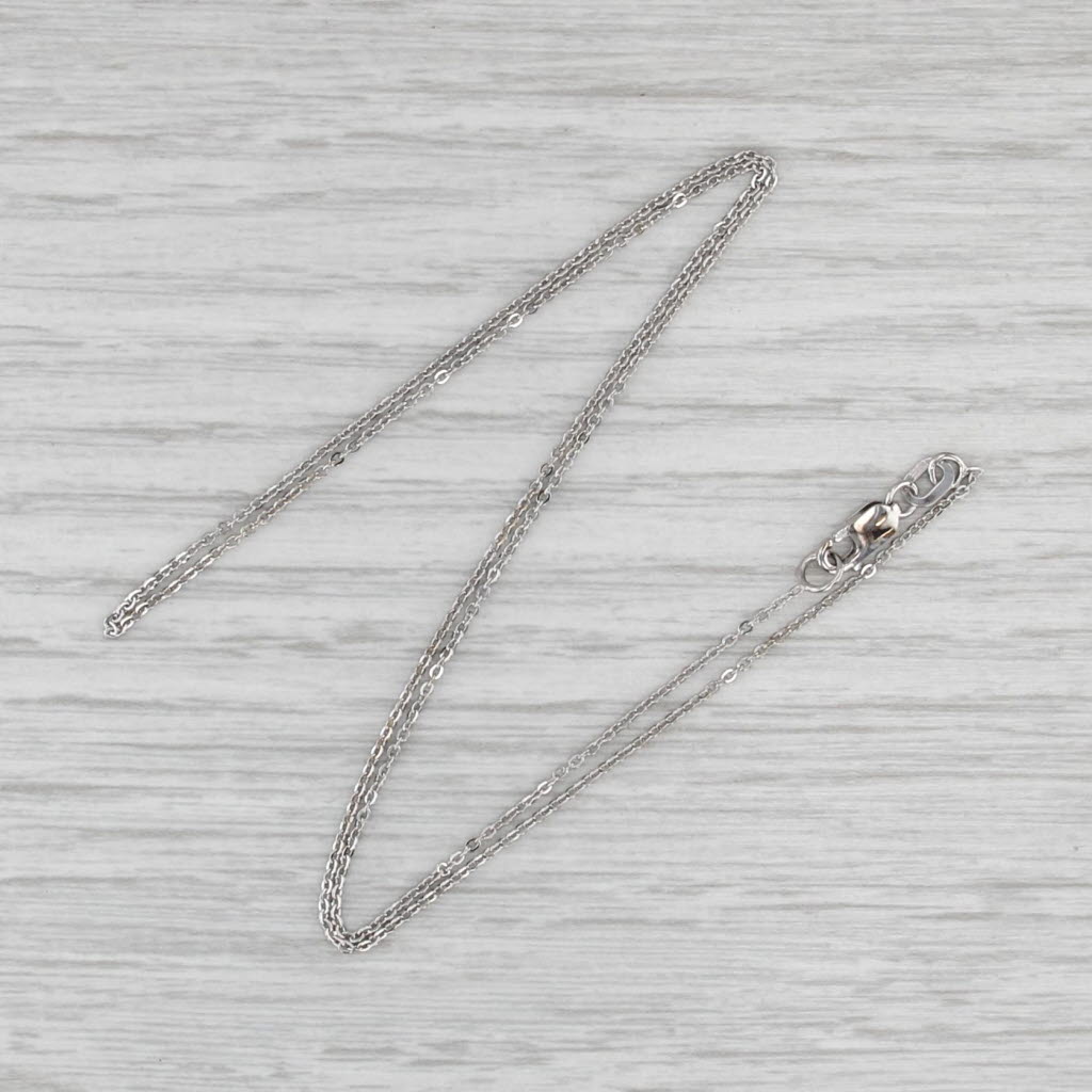 16.75" 0.7mm Cable Chain Necklace 14k White Gold