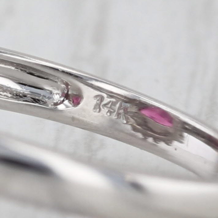 2.85ctw Trillion Rhodolite Garnet Diamond Halo Ring 14k White Gold Size 7.25