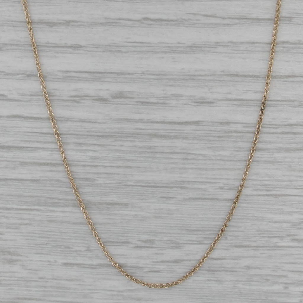 19" 1.2mm Wheat Chain Necklace 14k Yellow Gold Lobster Clasp