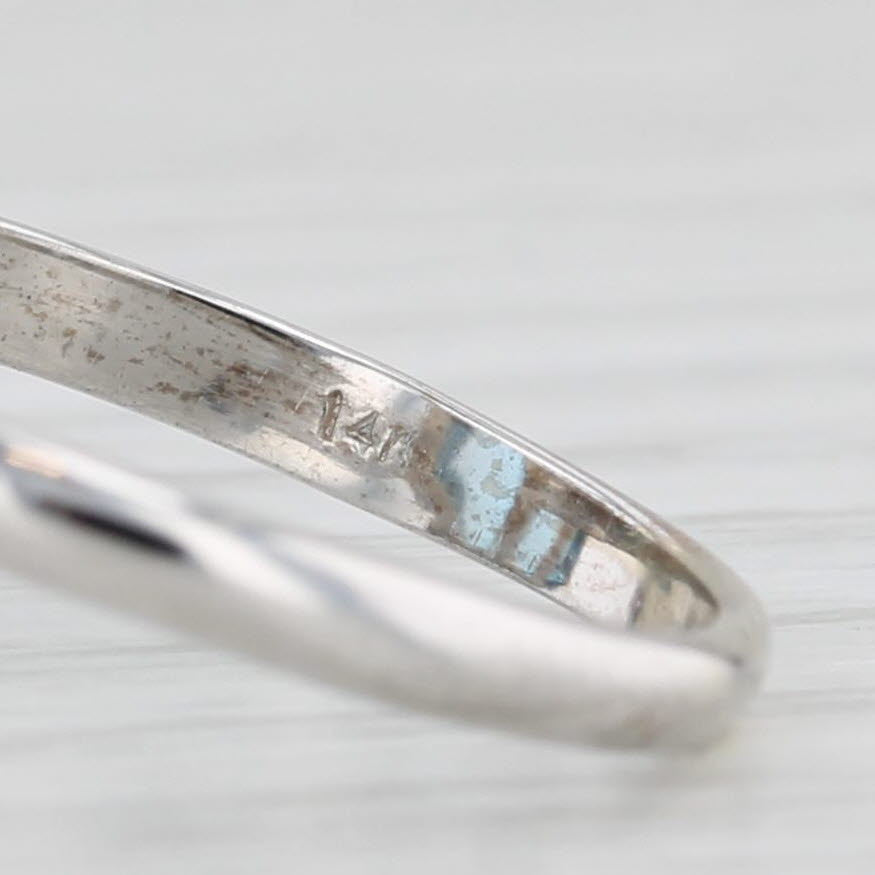 Light Gray 12.06ctw Aquamarine Diamond Ring 14k White Gold Size 6.25 Cocktail