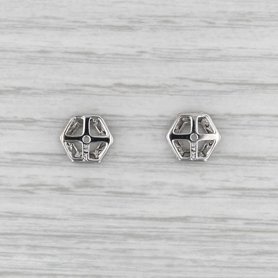 Diamond Earring Jackets Enhancers 14k White Gold for Stud Earrings