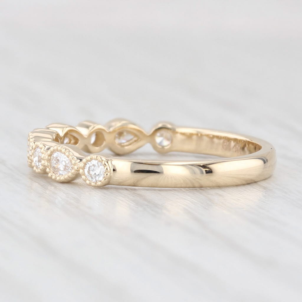 Light Gray New 0.33ctw Diamond Wedding Band 14k Yellow Gold Stackable Anniversary Ring 6.5