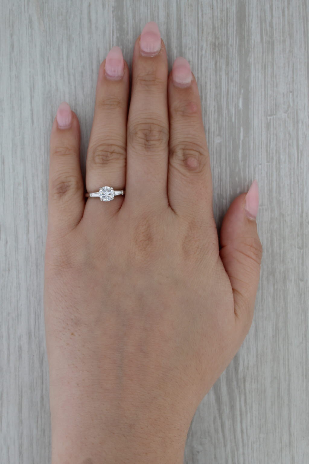 1.25ctw Lab Grown Diamond Engagement Ring Platinum Vintage Band New Diamond IGI