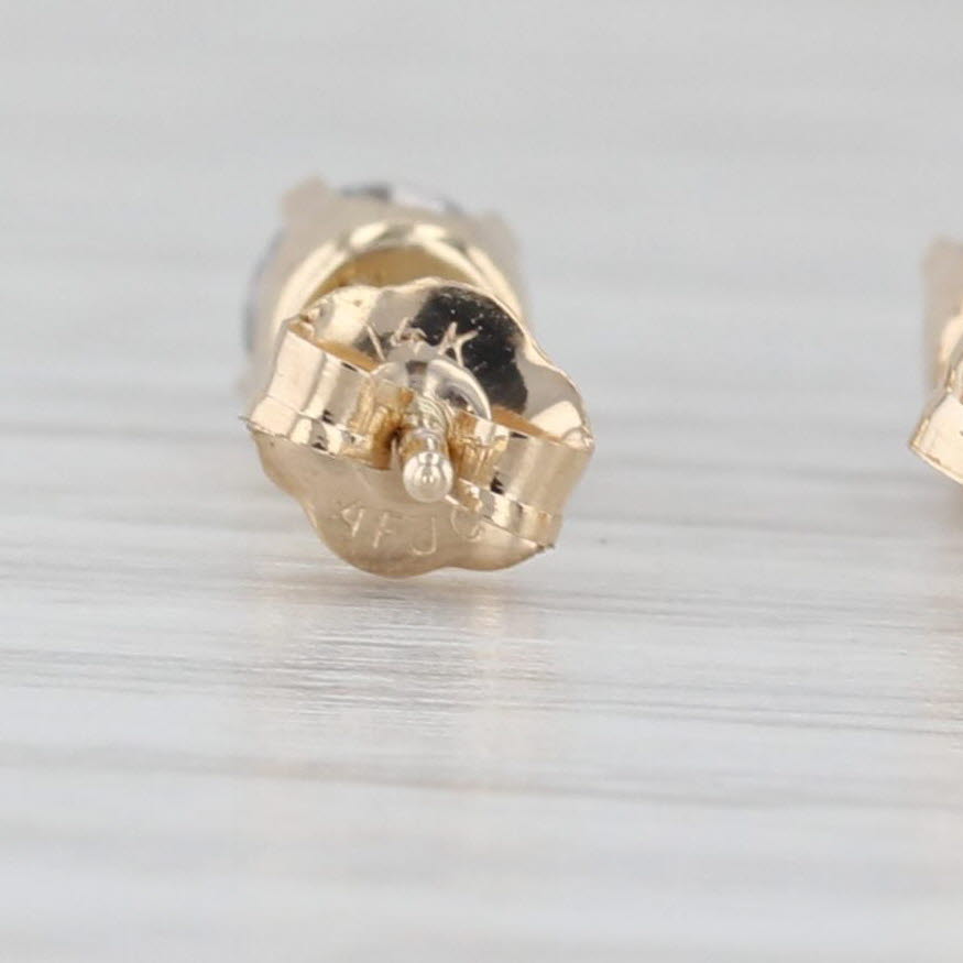 Light Gray 0.38ctw Diamond Stud Earrings 14k Yellow Gold Round Solitaire Studs