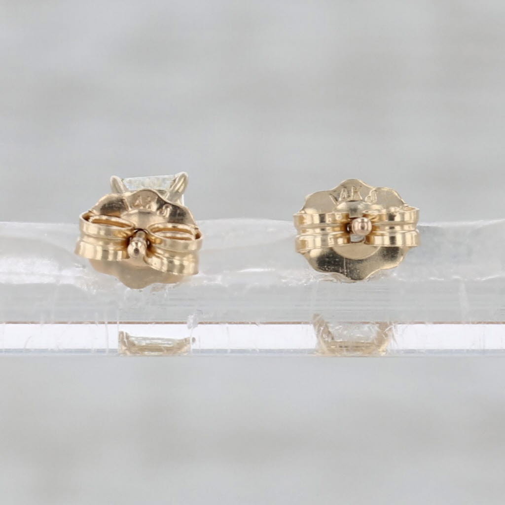 New 0.40ctw Emerald Cut Diamond Stud Earrings 14k Yellow Gold Studs
