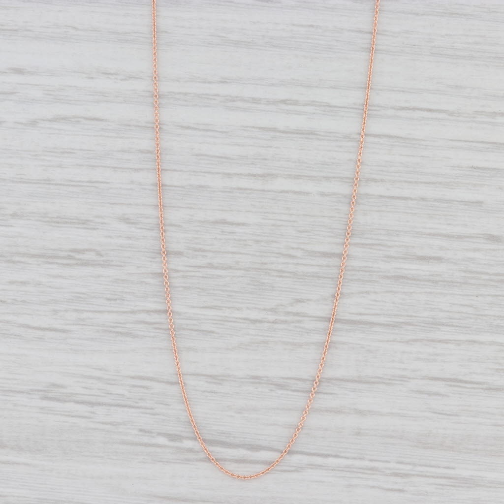 Light Gray New Cable Chain Necklace 14k Rose Gold 16-18" 0.8mm Adjustable