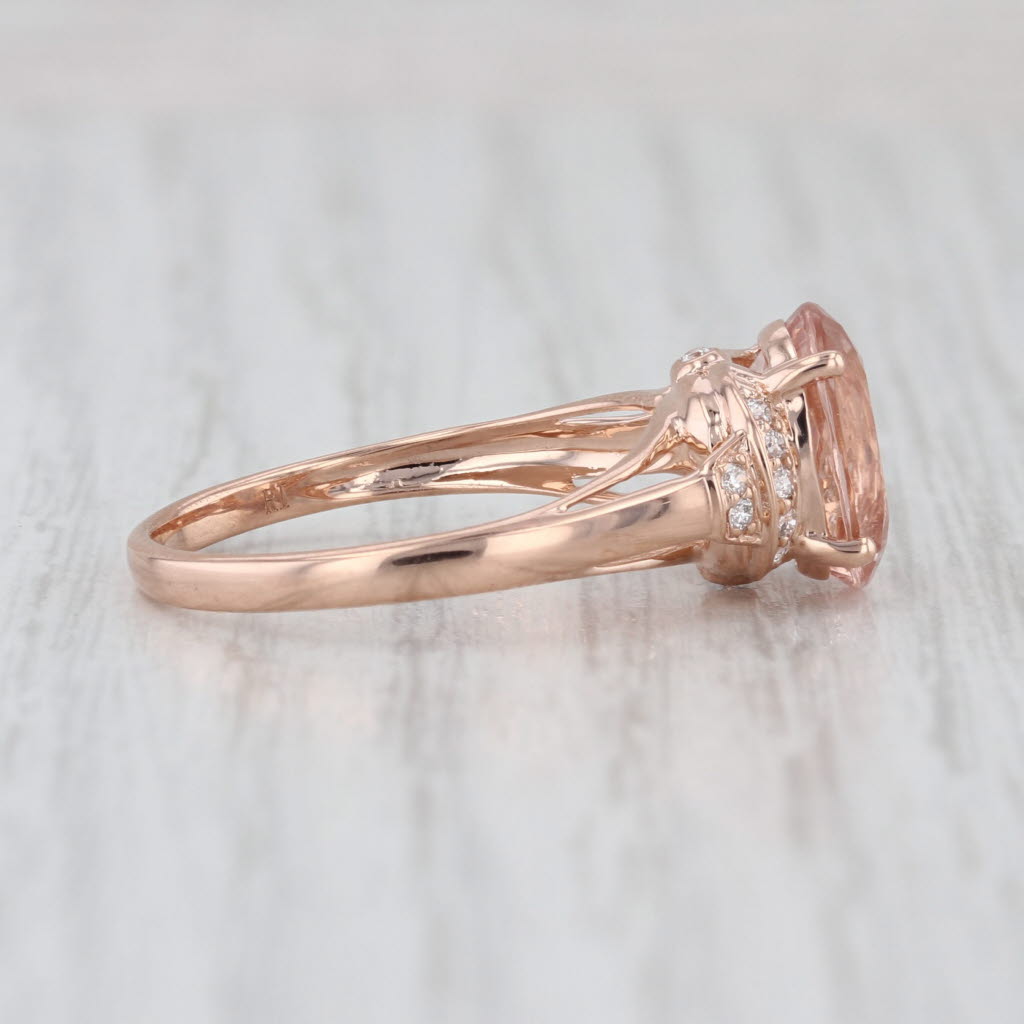 2.57ctw Morganite Diamond Ring 10k Rose Gold Size 7.25 Engagement