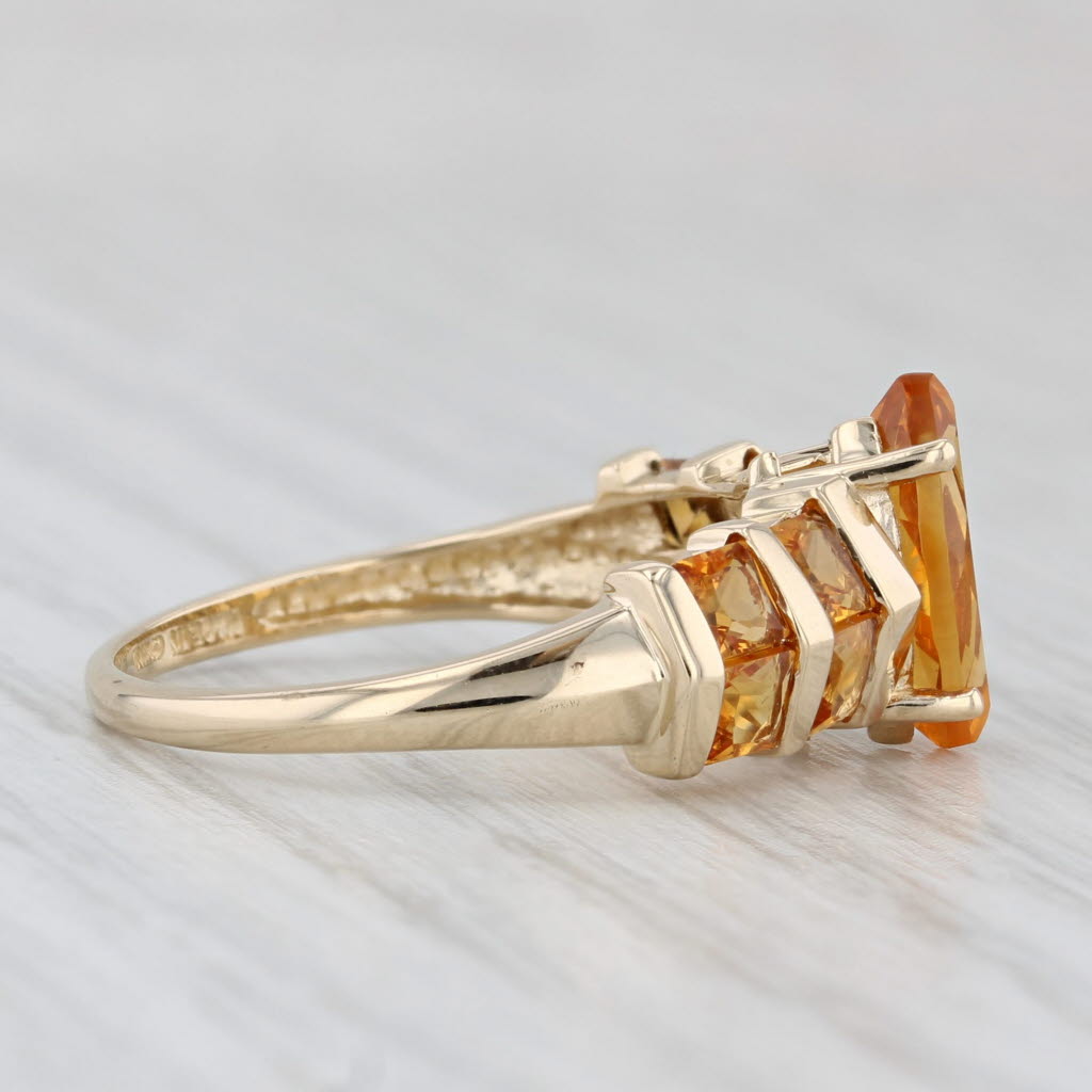 Light Gray 1.90ctw Marquise Citrine Ring 14k Yellow Gold Size 7